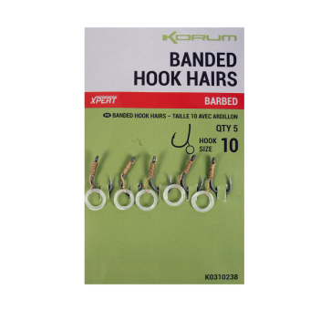 Korum Banded Hook Hairs - Barbed