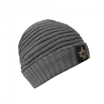 Vass Fleece Lined Ribbed Beanie Grey