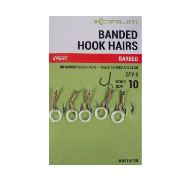 Korum Banded Hook Hairs - Barbed